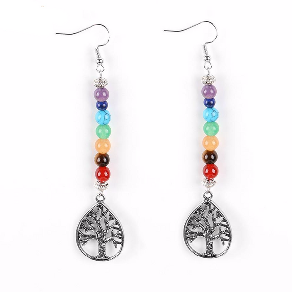 Tree of Life Long Drop Earrings