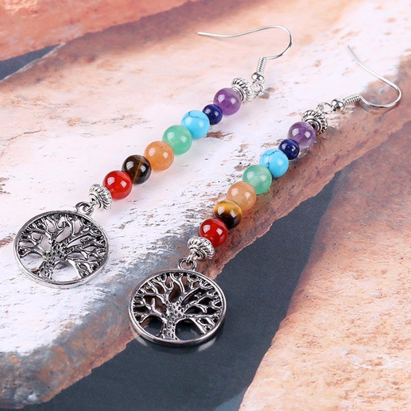 Tree of Life Long Drop Earrings