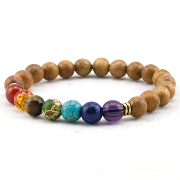 Wooden Beaded Root Chakra Bracelet