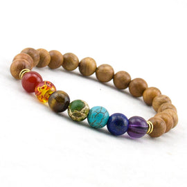 Wooden Beaded Root Chakra Bracelet