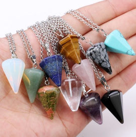 Natural Crystal Healing Chakra Necklace