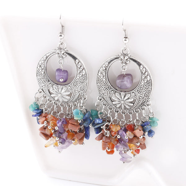 Healing Crystal Natural Stone Drop Earring